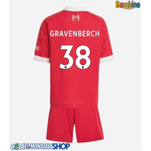 Maglie da calcio Liverpool Ryan Gravenberch #38 Prima Maglia Bambino 2025-26 Manica Corta + Pantaloni corti)